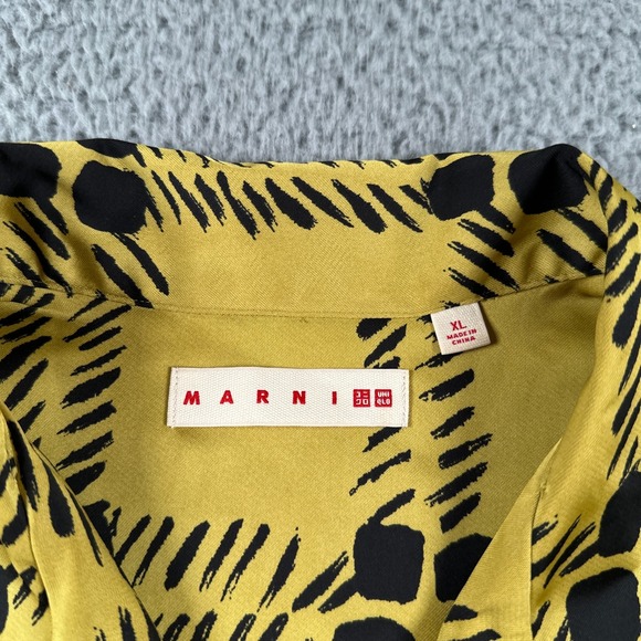 Marni x Uniqlo Shirt Womens XL Geometric Button Up Pocket Loop Collar - Picture 3 of 10